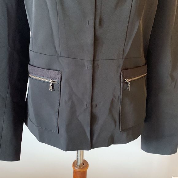 [Tahari] Black Double Zipper Pocket Blazer - 10 - Picture 7 of 8